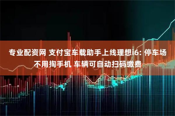 专业配资网 支付宝车载助手上线理想i6: 停车场不用掏手机 车辆可自动扫码缴费